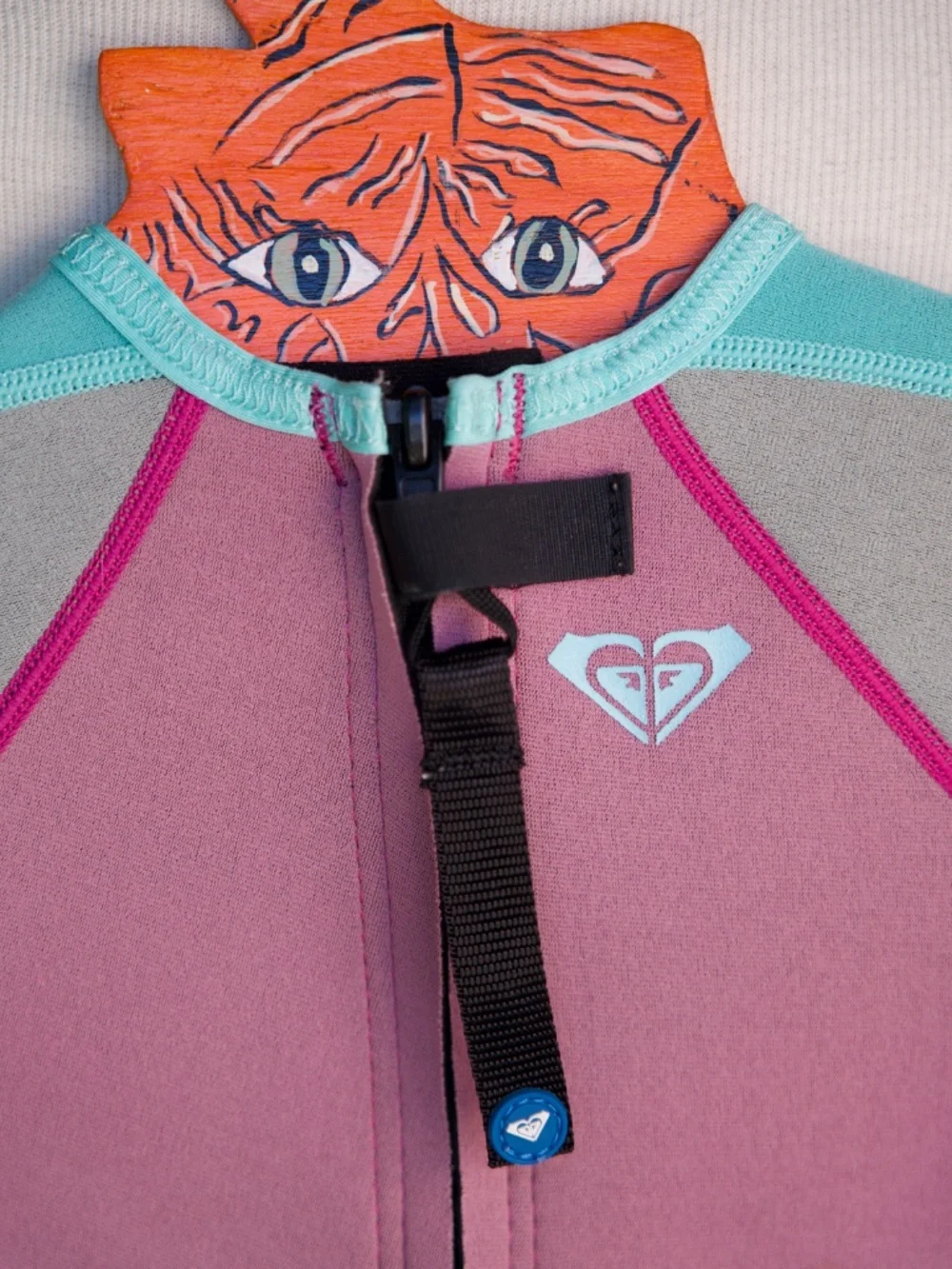 Roxy Pink & Teal Shorty Surfing Wetsuit Kid's 4Y-6Y